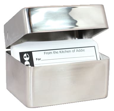 Stainless Steel Recipe Box 